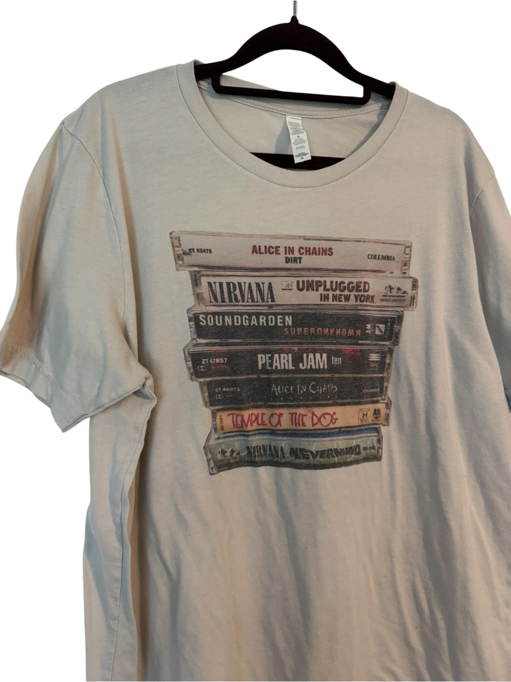 Women’s 90s Grunge Nirvana Pearl Jam Short Sleeve Graphic Oversized Band Tee XL